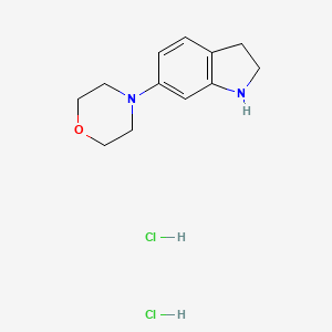 molecular formula C12H18Cl2N2O B2416782 6-(morpholin-4-yl)-2,3-dihydro-1H-indole dihydrochloride CAS No. 1225331-79-2