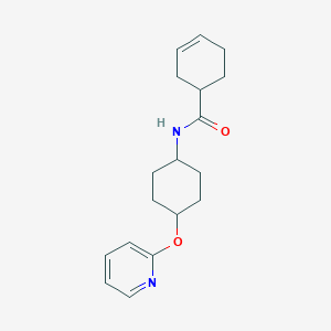 molecular formula C18H24N2O2 B2416783 N-((1r,4r)-4-(pyridin-2-yloxy)cyclohexyl)cyclohex-3-enecarboxamide CAS No. 2034194-45-9