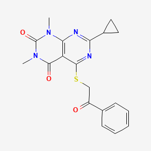 7-Cyclopropyl-1,3-dimethyl-5-phenacylsulfanylpyrimido[4,5-d]pyrimidine-2,4-dione