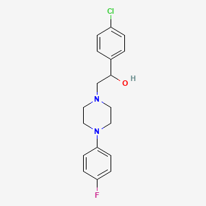 molecular formula C18H20ClFN2O B2416788 1-(4-氯苯基)-2-[4-(4-氟苯基)哌嗪-1-基]乙醇 CAS No. 477853-85-3