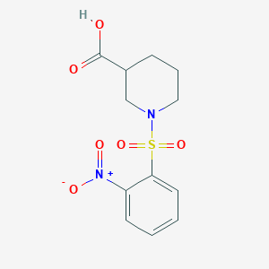 molecular formula C12H14N2O6S B2416792 1-[(2-Nitrophenyl)sulfonyl]piperidine-3-carboxylic acid CAS No. 321970-58-5