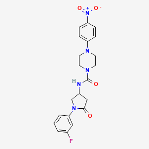N-[1-(3-fluorophenyl)-5-oxopyrrolidin-3-yl]-4-(4-nitrophenyl)piperazine-1-carboxamide