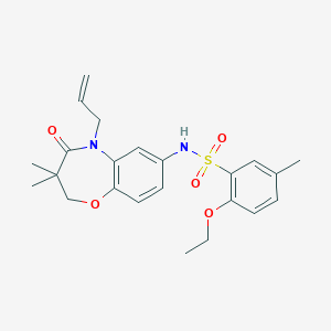 molecular formula C23H28N2O5S B2416803 N-(5-allyl-3,3-dimethyl-4-oxo-2,3,4,5-tetrahydrobenzo[b][1,4]oxazepin-7-yl)-2-ethoxy-5-methylbenzenesulfonamide CAS No. 922104-48-1