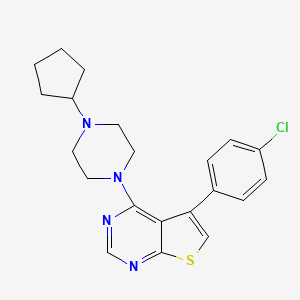 molecular formula C21H23ClN4S B2416804 5-(4-Chlorophenyl)-4-(4-cyclopentylpiperazin-1-yl)thieno[2,3-d]pyrimidine CAS No. 488093-06-7