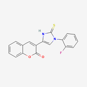 3-[3-(2-fluorophenyl)-2-sulfanylidene-1H-imidazol-5-yl]chromen-2-one