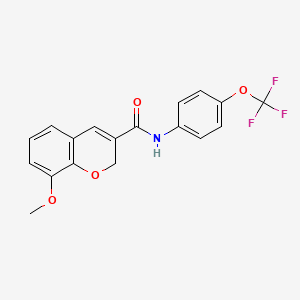molecular formula C18H14F3NO4 B2416820 8-methoxy-N-[4-(trifluoromethoxy)phenyl]-2H-chromene-3-carboxamide CAS No. 338759-91-4