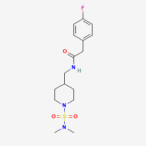 molecular formula C16H24FN3O3S B2416825 N-((1-(N,N-dimethylsulfamoyl)piperidin-4-yl)methyl)-2-(4-fluorophenyl)acetamide CAS No. 2034330-56-6