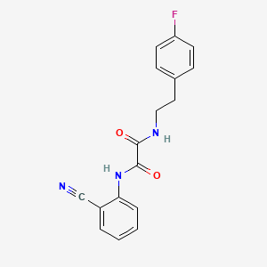 molecular formula C17H14FN3O2 B2416829 N1-(2-cyanophenyl)-N2-(4-fluorophenethyl)oxalamide CAS No. 898349-83-2
