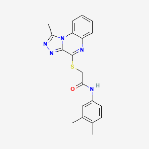molecular formula C20H19N5OS B2416839 N-(3,4-dimethylphenyl)-2-[(1-methyl[1,2,4]triazolo[4,3-a]quinoxalin-4-yl)thio]acetamide CAS No. 1358919-60-4