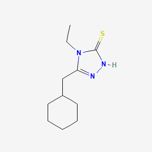 molecular formula C11H19N3S B2416841 5-(cyclohexylmethyl)-4-ethyl-4H-1,2,4-triazole-3-thiol CAS No. 777879-36-4