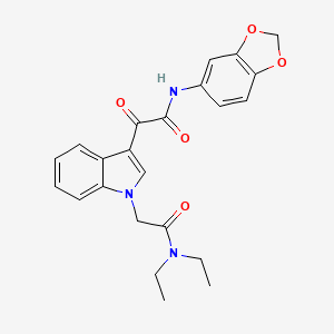molecular formula C23H23N3O5 B2416850 N-(1,3-benzodioxol-5-yl)-2-[1-[2-(diethylamino)-2-oxoethyl]indol-3-yl]-2-oxoacetamide CAS No. 893983-44-3