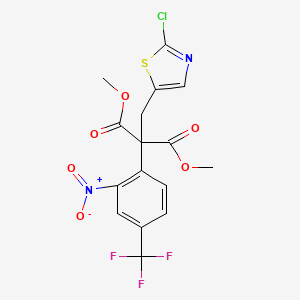 Dimethyl 2-[(2-chloro-1,3-thiazol-5-yl)methyl]-2-[2-nitro-4-(trifluoromethyl)phenyl]malonate