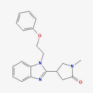 molecular formula C20H21N3O2 B2416858 1-methyl-4-(1-(2-phenoxyethyl)-1H-benzo[d]imidazol-2-yl)pyrrolidin-2-one CAS No. 892710-57-5