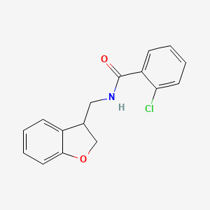 molecular formula C16H14ClNO2 B2416859 2-chloro-N-[(2,3-dihydro-1-benzofuran-3-yl)methyl]benzamide CAS No. 1787545-10-1