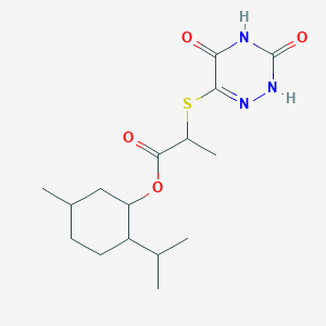 molecular formula C16H25N3O4S B241687 (5-methyl-2-propan-2-ylcyclohexyl) 2-[(3,5-dioxo-2H-1,2,4-triazin-6-yl)sulfanyl]propanoate 