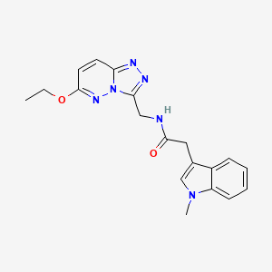 molecular formula C19H20N6O2 B2416873 N-((6-ethoxy-[1,2,4]triazolo[4,3-b]pyridazin-3-yl)methyl)-2-(1-methyl-1H-indol-3-yl)acetamide CAS No. 2034416-90-3