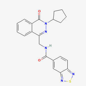 molecular formula C21H19N5O2S B2416874 N-((3-cyclopentyl-4-oxo-3,4-dihydrophthalazin-1-yl)methyl)benzo[c][1,2,5]thiadiazole-5-carboxamide CAS No. 1421477-08-8