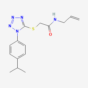 molecular formula C15H19N5OS B2416876 2-({1-[4-(propan-2-yl)phenyl]-1H-tetrazol-5-yl}硫代)-N-(prop-2-en-1-yl)乙酰胺 CAS No. 878702-05-7
