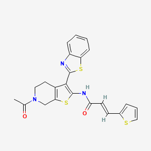 molecular formula C23H19N3O2S3 B2416881 (E)-N-(6-acetyl-3-(benzo[d]thiazol-2-yl)-4,5,6,7-tetrahydrothieno[2,3-c]pyridin-2-yl)-3-(thiophen-2-yl)acrylamide CAS No. 887896-69-7