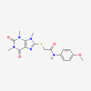 molecular formula C17H19N5O4S B2416894 N-(4-methoxyphenyl)-2-(1,3,9-trimethyl-2,6-dioxopurin-8-yl)sulfanylacetamide CAS No. 897453-27-9