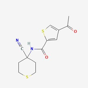 4-acetyl-N-(4-cyanothian-4-yl)thiophene-2-carboxamide