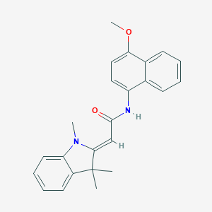 molecular formula C24H24N2O2 B241690 N-(4-methoxy-1-naphthyl)-2-(1,3,3-trimethyl-1,3-dihydro-2H-indol-2-ylidene)acetamide 