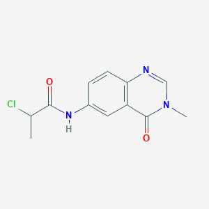 molecular formula C12H12ClN3O2 B2416901 2-Chloro-N-(3-methyl-4-oxoquinazolin-6-yl)propanamide CAS No. 2411252-01-0