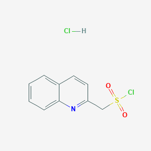 molecular formula C10H9Cl2NO2S B2416917 Quinolin-2-ylmethanesulfonyl chloride;hydrochloride CAS No. 2402829-92-7