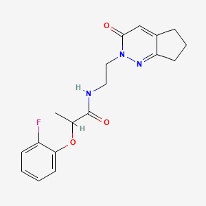 molecular formula C18H20FN3O3 B2416920 2-(2-氟苯氧基)-N-(2-(3-氧代-3,5,6,7-四氢-2H-环戊[c]哒嗪-2-基)乙基)丙酰胺 CAS No. 2034297-06-6