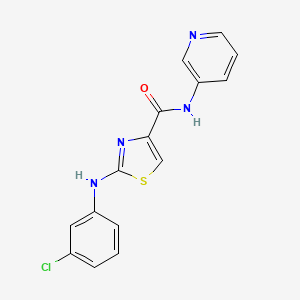 molecular formula C15H11ClN4OS B2416923 2-((3-chlorophenyl)amino)-N-(pyridin-3-yl)thiazole-4-carboxamide CAS No. 1203253-04-6