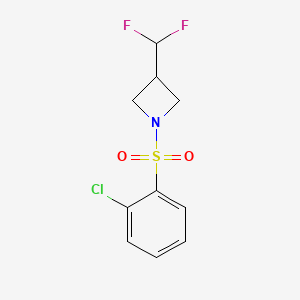 molecular formula C10H10ClF2NO2S B2416925 1-((2-Chlorophenyl)sulfonyl)-3-(difluoromethyl)azetidine CAS No. 2320420-32-2