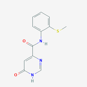 molecular formula C12H11N3O2S B2416939 6-hydroxy-N-(2-(methylthio)phenyl)pyrimidine-4-carboxamide CAS No. 2034621-35-5
