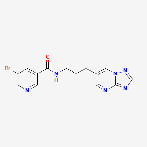 molecular formula C14H13BrN6O B2416948 N-(3-([1,2,4]triazolo[1,5-a]pyrimidin-6-yl)propyl)-5-bromonicotinamide CAS No. 2034615-80-8