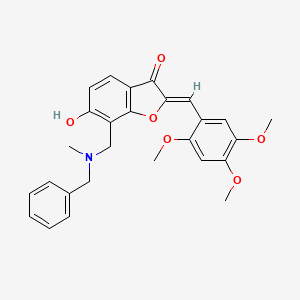 molecular formula C27H27NO6 B2416949 (Z)-7-((苄基(甲基)氨基)甲基)-6-羟基-2-(2,4,5-三甲氧基苄叉)苯并呋喃-3(2H)-酮 CAS No. 859662-96-7