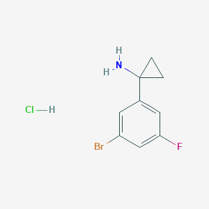 1-(3-Bromo-5-fluorophenyl)cyclopropan-1-amine;hydrochloride