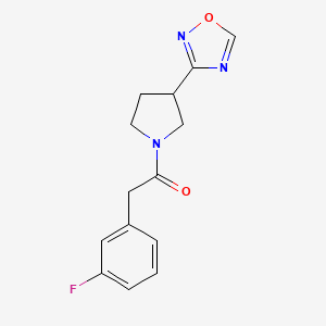 1-(3-(1,2,4-Oxadiazol-3-yl)pyrrolidin-1-yl)-2-(3-fluorophenyl)ethanone
