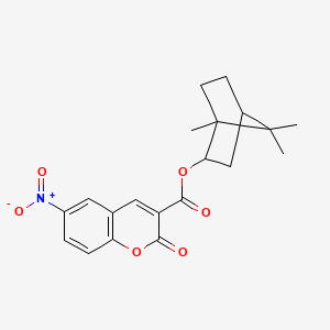 molecular formula C20H21NO6 B2416958 (1S,2S,4S)-1,7,7-trimethylbicyclo[2.2.1]heptan-2-yl 6-nitro-2-oxo-2H-chromene-3-carboxylate CAS No. 1008192-78-6