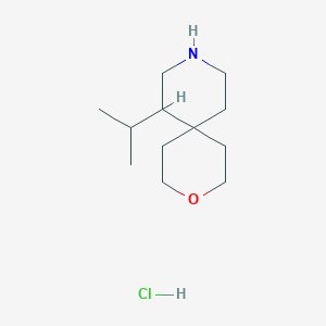 molecular formula C12H24ClNO B2416960 11-丙烷-2-基-3-氧杂-9-氮杂螺[5.5]十一烷;盐酸盐 CAS No. 2411221-09-3