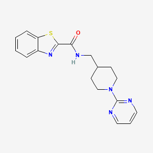 molecular formula C18H19N5OS B2416970 N-((1-(pyrimidin-2-yl)piperidin-4-yl)methyl)benzo[d]thiazole-2-carboxamide CAS No. 1234934-79-2