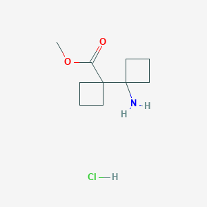 molecular formula C10H18ClNO2 B2416973 1-(1-氨基环丁基)环丁烷-1-羧酸甲酯；盐酸盐 CAS No. 2460750-99-4