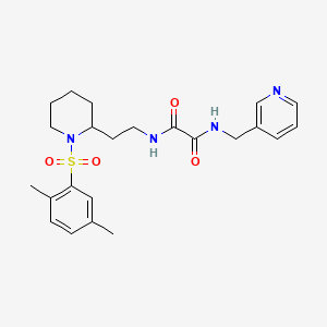 molecular formula C23H30N4O4S B2416976 N1-(2-(1-((2,5-dimethylphenyl)sulfonyl)piperidin-2-yl)ethyl)-N2-(pyridin-3-ylmethyl)oxalamide CAS No. 898407-06-2