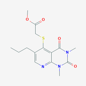 molecular formula C15H19N3O4S B2416979 Methyl 2-((1,3-dimethyl-2,4-dioxo-6-propyl-1,2,3,4-tetrahydropyrido[2,3-d]pyrimidin-5-yl)thio)acetate CAS No. 899940-89-7