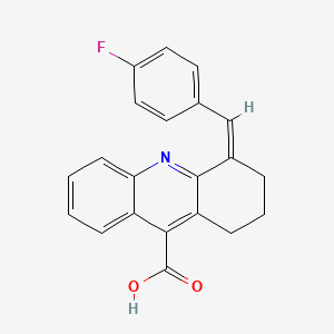 molecular formula C21H16FNO2 B2416980 4-[(4-Fluorophenyl)methylidene]-1,2,3,4-tetrahydroacridine-9-carboxylic acid CAS No. 380437-34-3