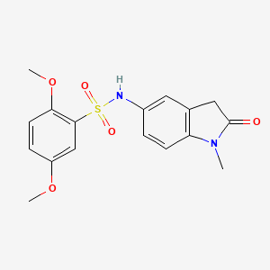 molecular formula C17H18N2O5S B2416984 2,5-dimethoxy-N-(1-methyl-2-oxoindolin-5-yl)benzenesulfonamide CAS No. 921536-82-5