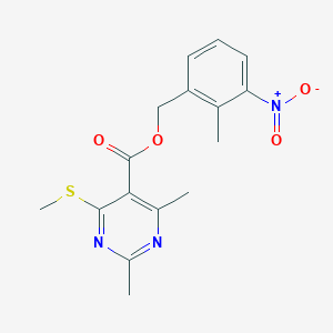 molecular formula C16H17N3O4S B2417009 (2-Methyl-3-nitrophenyl)methyl 2,4-dimethyl-6-(methylsulfanyl)pyrimidine-5-carboxylate CAS No. 1424463-85-3