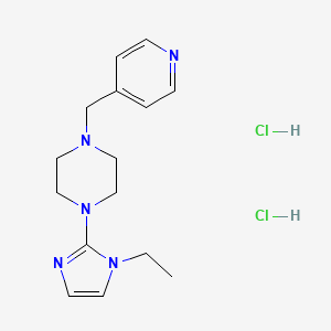 molecular formula C15H23Cl2N5 B2417014 1-(1-ethyl-1H-imidazol-2-yl)-4-(pyridin-4-ylmethyl)piperazine dihydrochloride CAS No. 1351611-10-3
