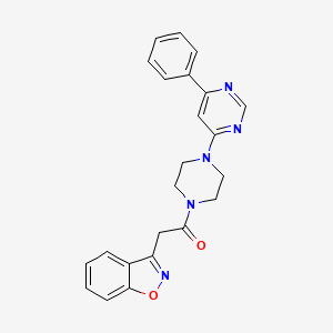 molecular formula C23H21N5O2 B2417015 2-(Benzo[d]isoxazol-3-yl)-1-(4-(6-phenylpyrimidin-4-yl)piperazin-1-yl)ethanone CAS No. 1334375-86-8