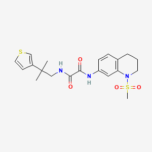 molecular formula C20H25N3O4S2 B2417023 N1-(2-methyl-2-(thiophen-3-yl)propyl)-N2-(1-(methylsulfonyl)-1,2,3,4-tetrahydroquinolin-7-yl)oxalamide CAS No. 2309803-43-6