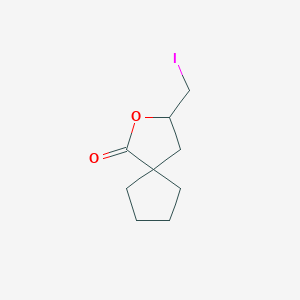 molecular formula C9H13IO2 B2417024 3-(碘甲基)-2-氧杂螺[4.4]壬烷-1-酮 CAS No. 1630068-71-1
