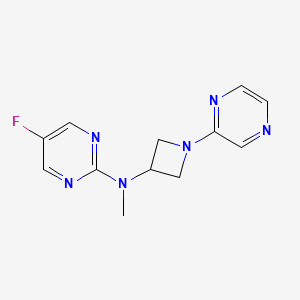 molecular formula C12H13FN6 B2417027 5-Fluoro-N-methyl-N-(1-pyrazin-2-ylazetidin-3-yl)pyrimidin-2-amine CAS No. 2415631-38-6